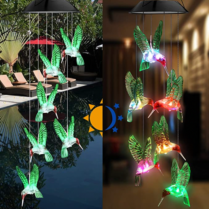 Solar Hummingbird Wind Chime Lights