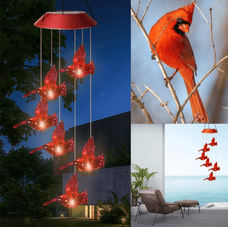 Cardinal Wind Chime Lights